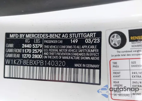 2023 Mercedes-Benz E 350 4Matic from USA, damaged, VIN W1KZF8EBXPB140320